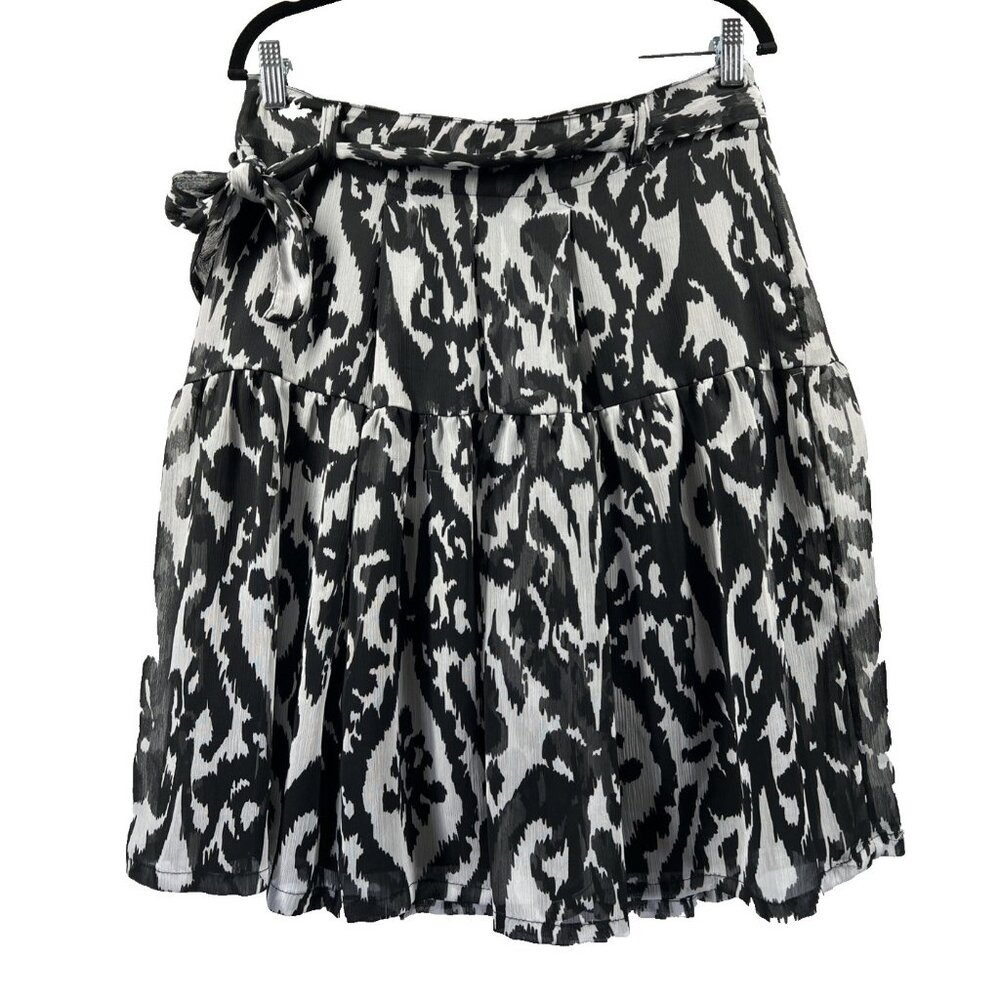 Tiered Layered Skirt 14 Lined Sheer Prairie Boho Black White Zipper Studio 1940‎